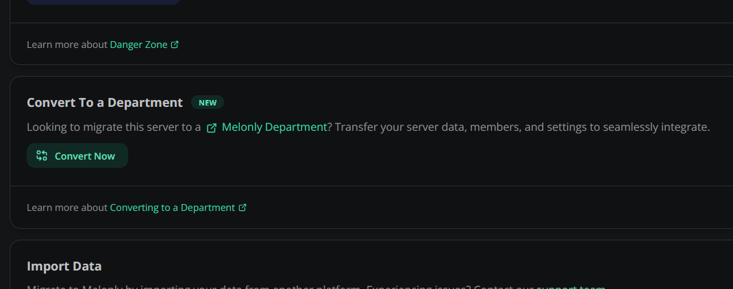 convert to department