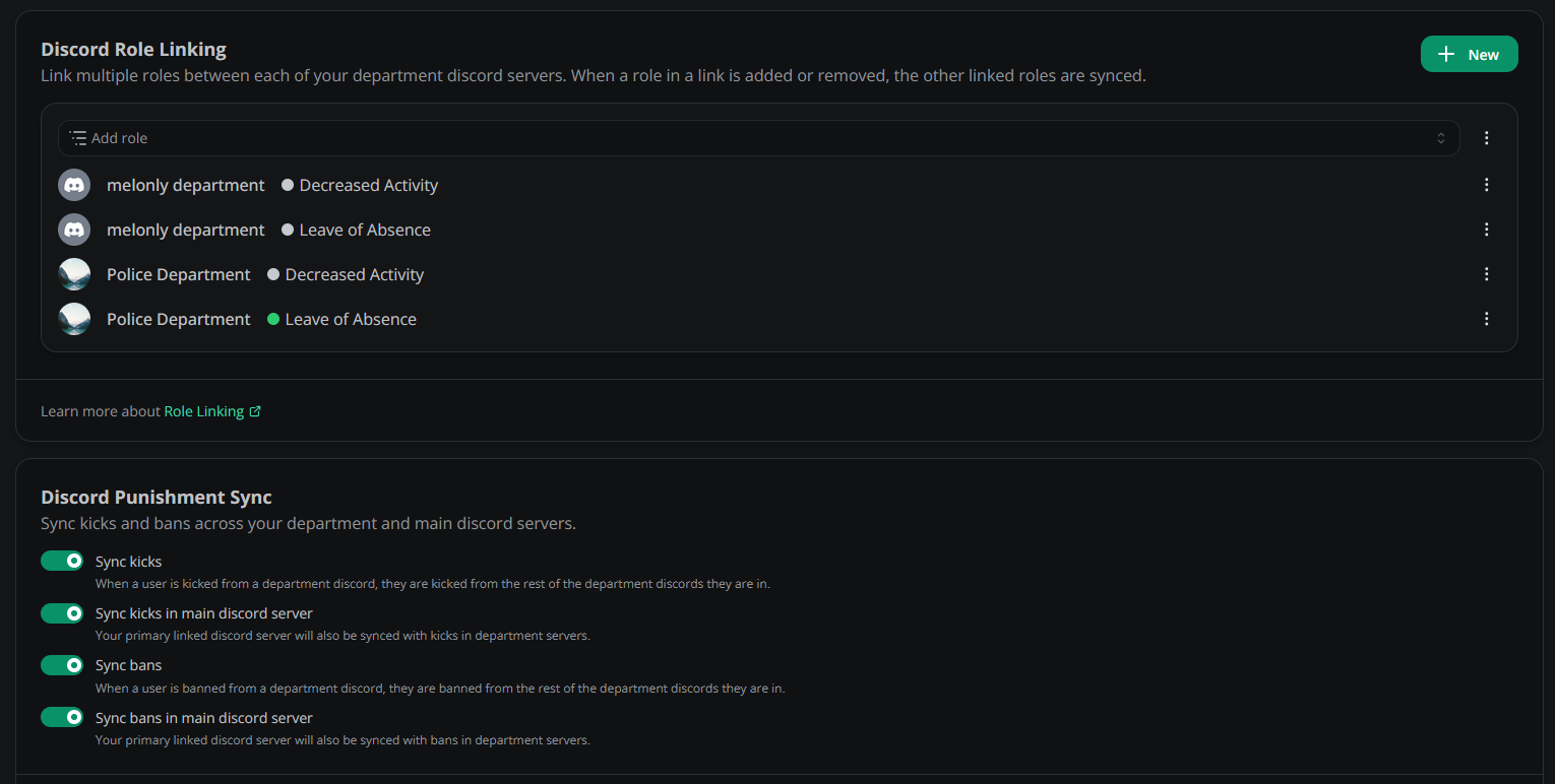 department discord integration
